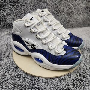 Reebok Panini Question Mid Prizm White Blue Basketball HQ1097 Men’s Size 9